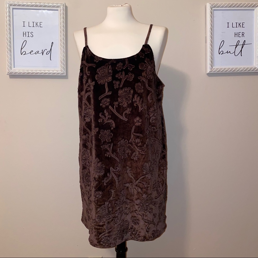 Umgee Medium Chocolate Brown Spaghetti Strap Dress
